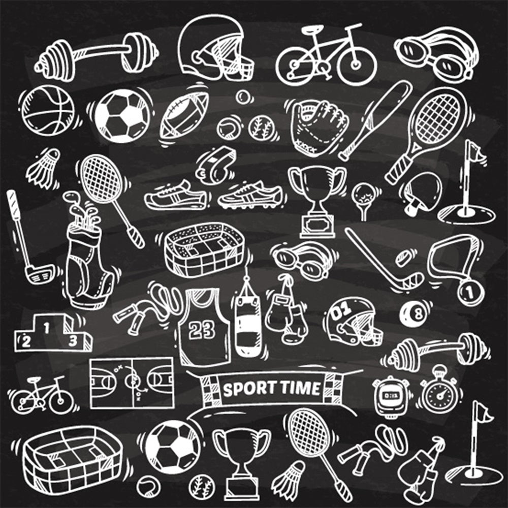 Back to School Sports Chalkboard Backdrop UK BRP7-22