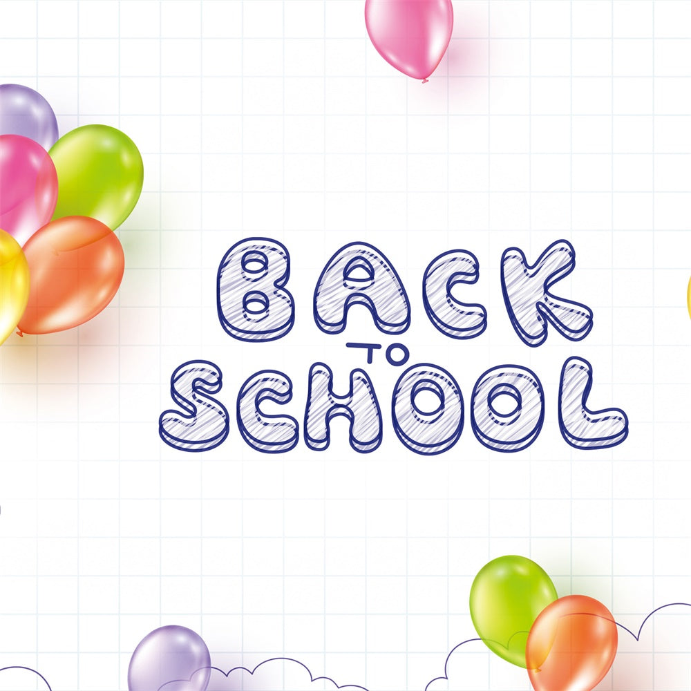 Colorful Balloon Back to School Photography Backdrop UK BRP7-13