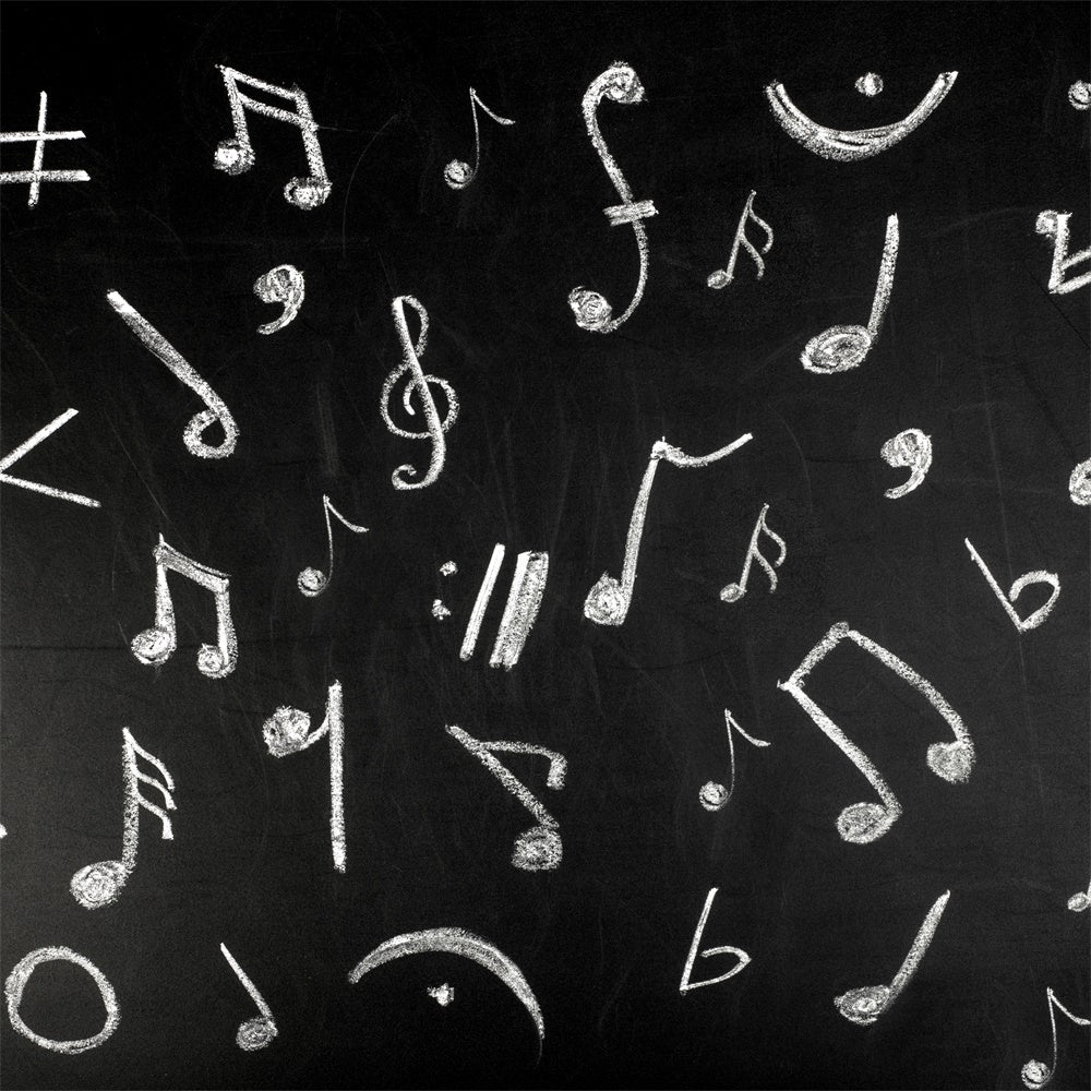 Musical Notes Chalkboard Back to School Backdrop UK BRP7-34