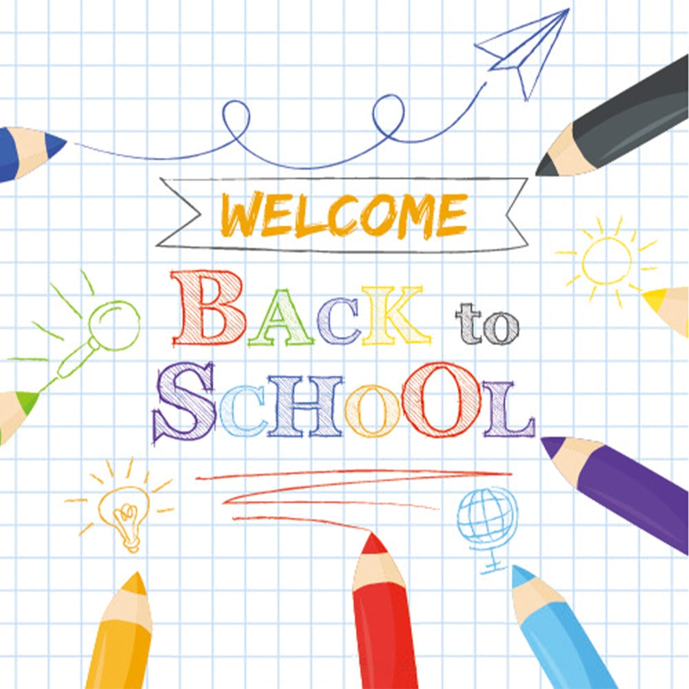 Welcome Back to School Colorful Pencils Backdrop UK BRP7-49