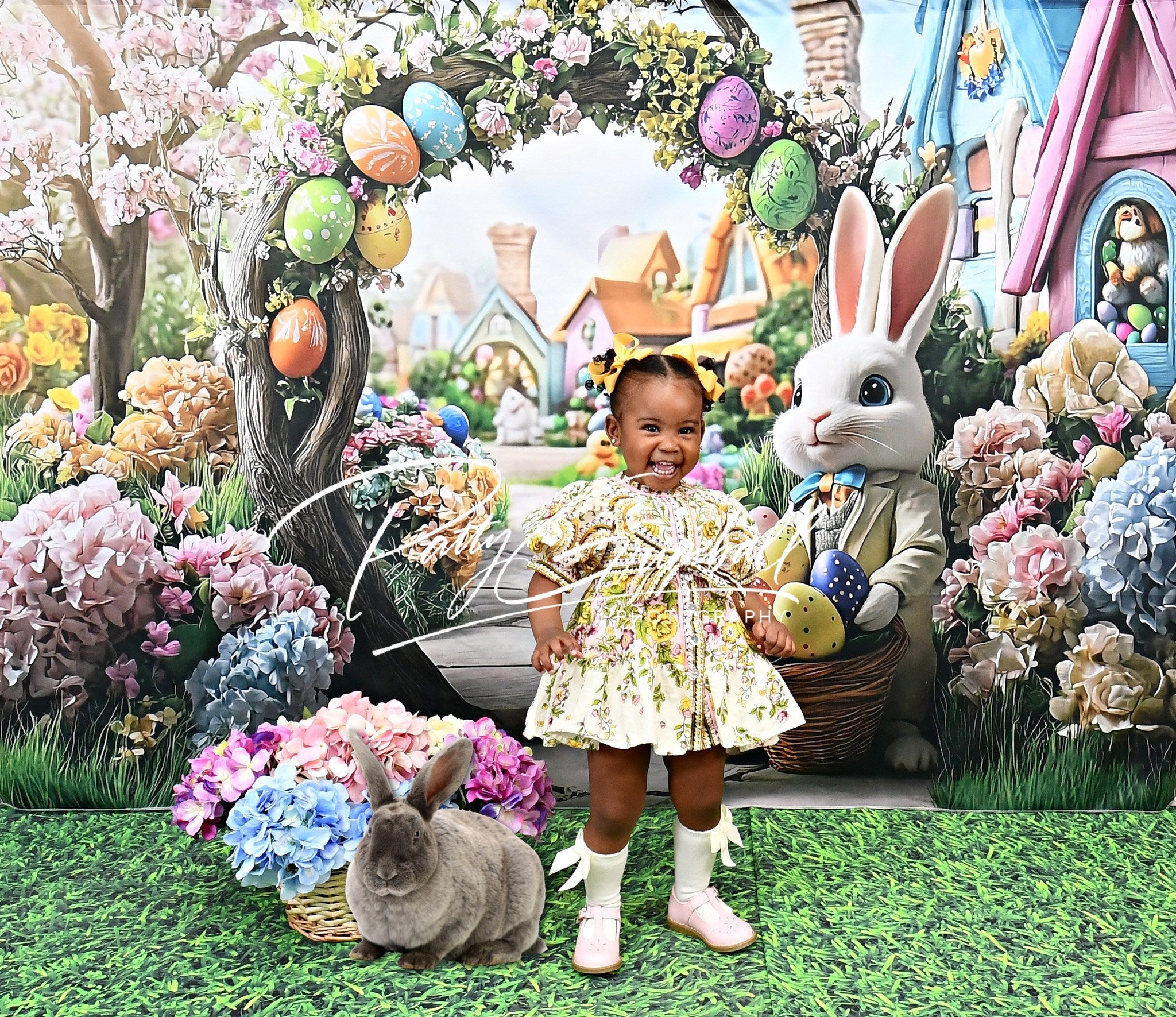 Easter Backdrops Ideas Bunny Arch Flower Garden Backdrop UK BRP12-739
