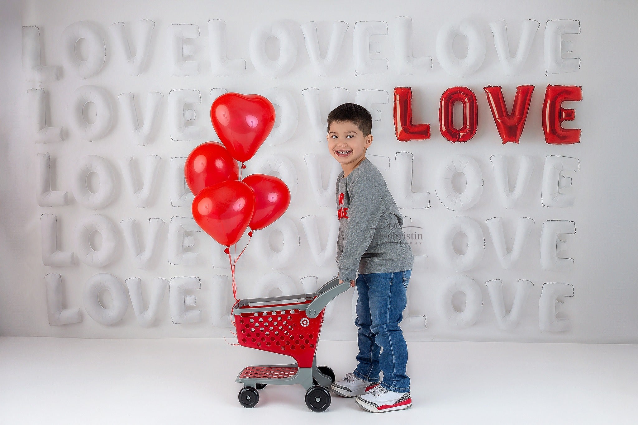 Valentine Backdrop White Red Love Letters Backdrop Valentine's Day Backdrop UK MRR9-53