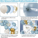 Matte Vintage Blue Baby Shower Ocean Birthday Party Decoration Balloon Garland BA43
