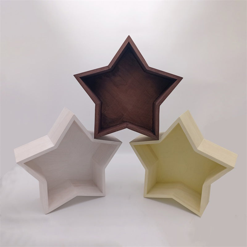 DBackdrop Wooden Star Shaped Newborn Photography Props SYPJ3（brown、yellow、white）