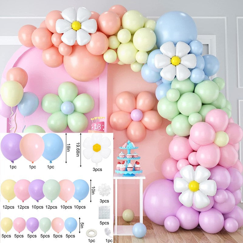 Colorful Macaron Daisy Balloon Chain BA23