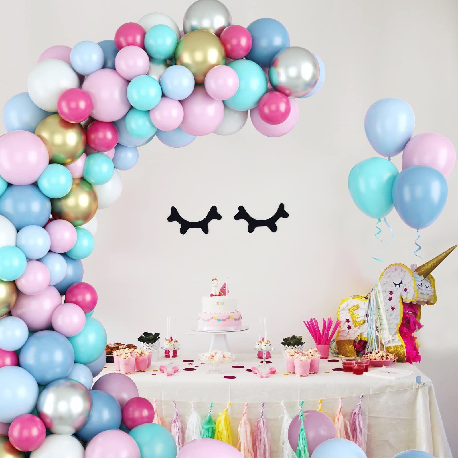 Newborn Macaron Powder Blue Latex Balloon Chain Set BA10