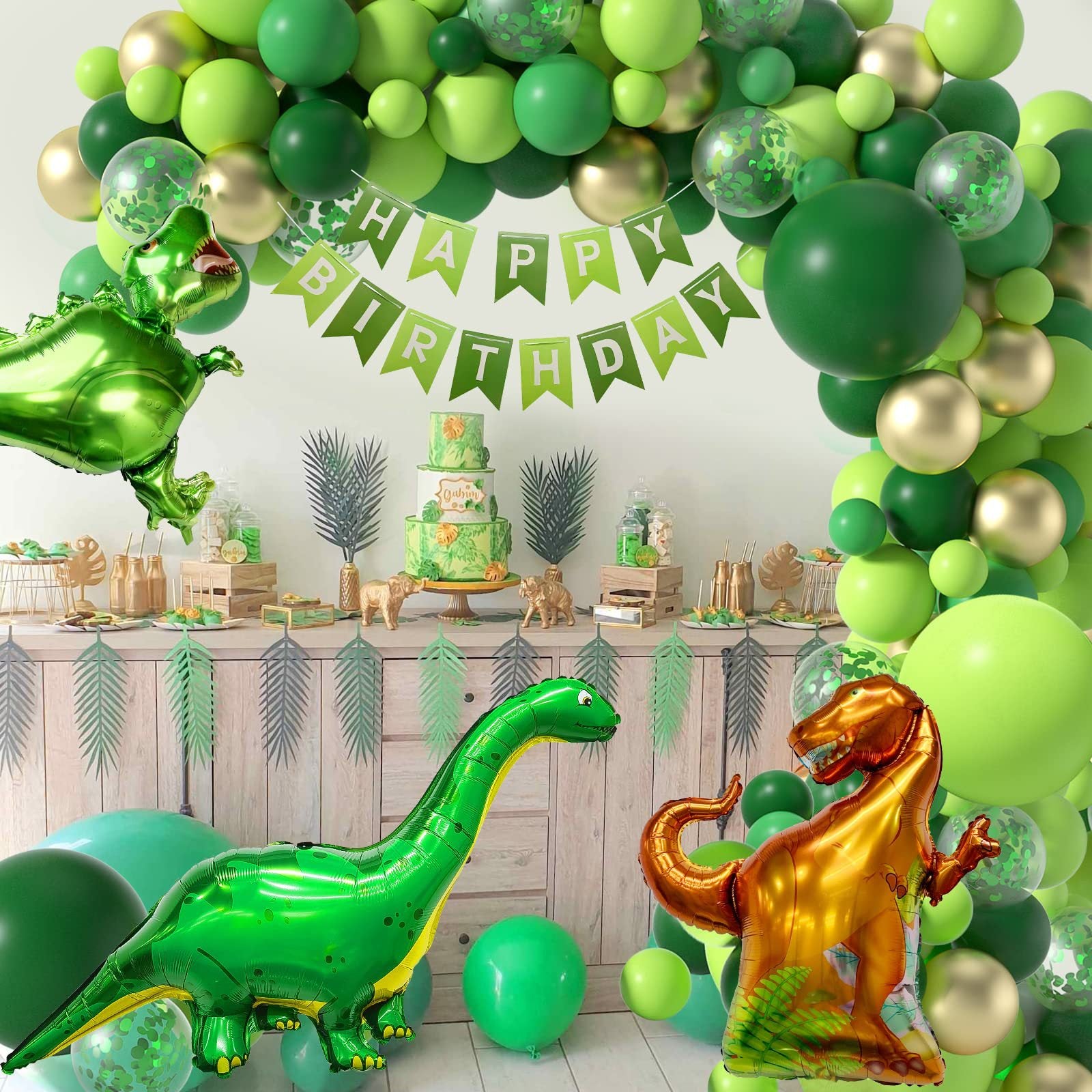 Jurassic World Dinosaur Jungle Theme Green Balloon Chain BA13