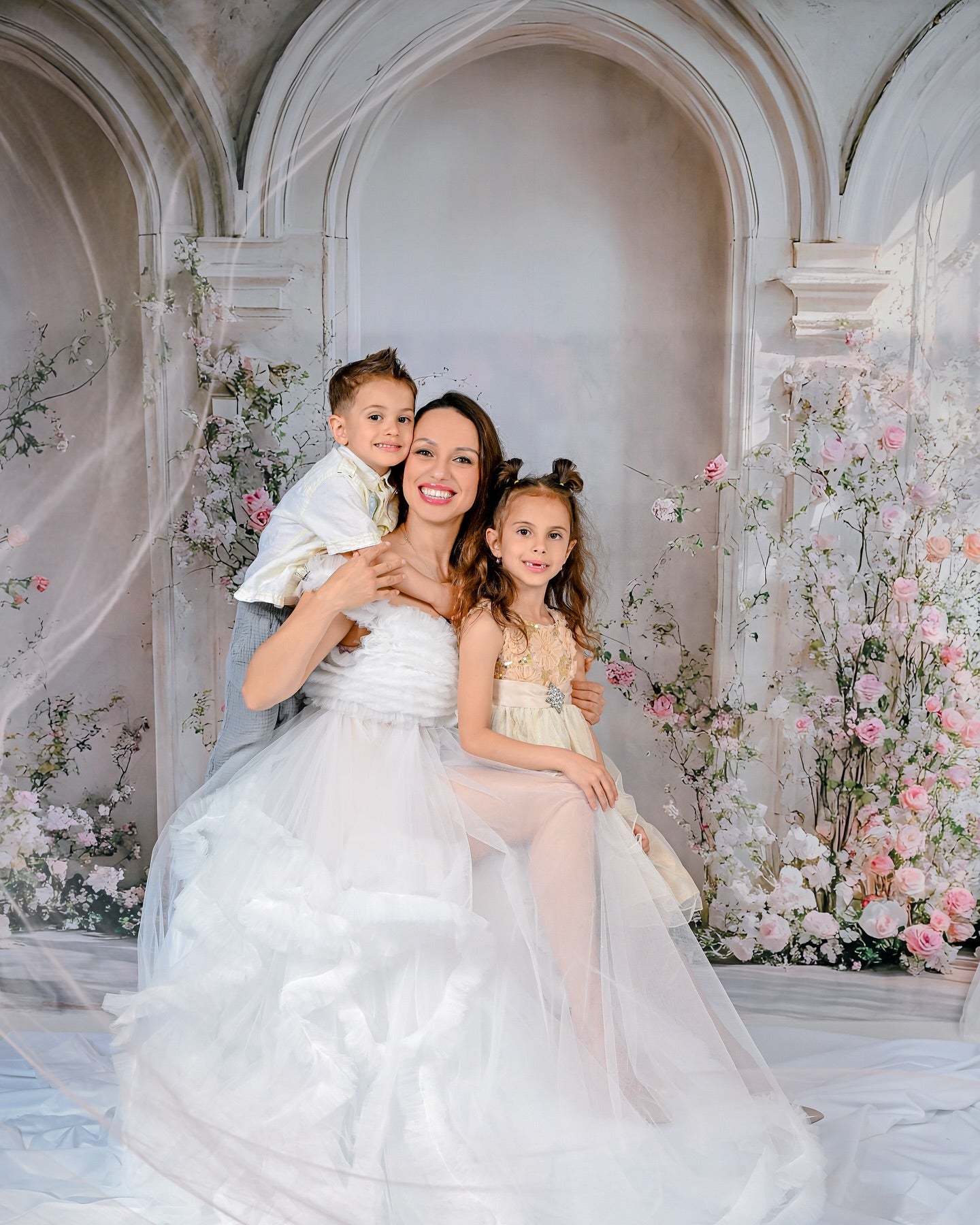 Mothers Day Backdrop Blooming Pink Roses Archway Backdrop UK GQ2-183