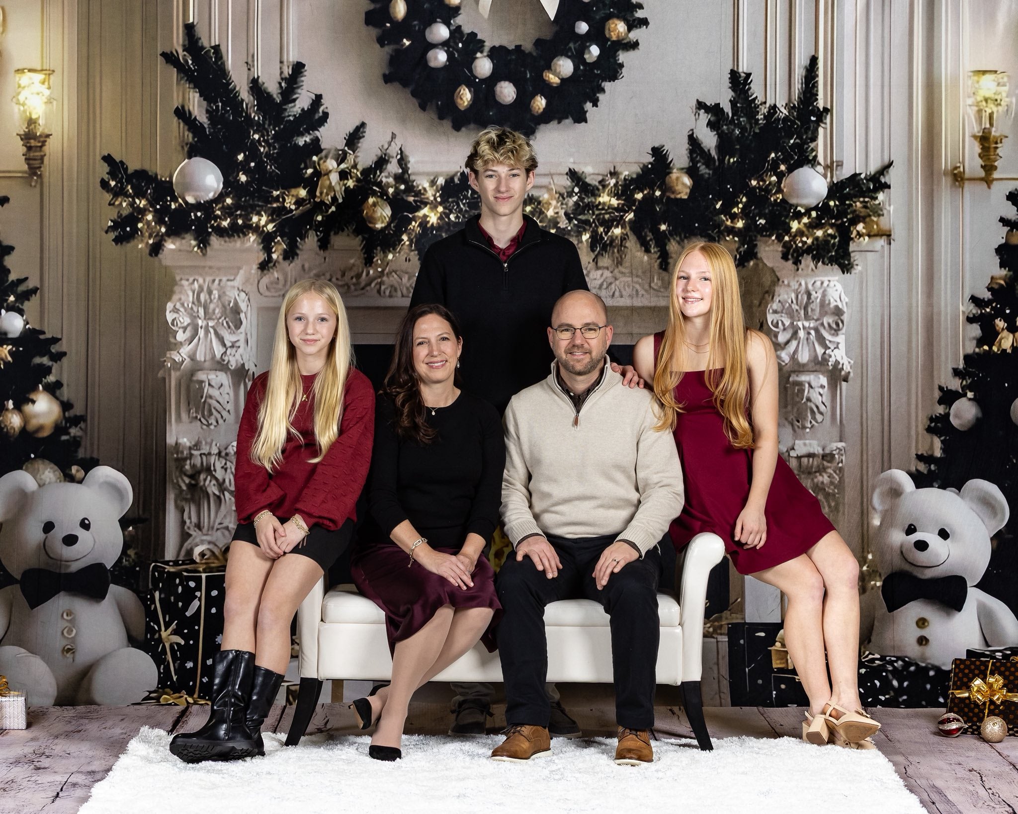 Christmas Backdrop Ideas Cozy Bear Christmas Charm Kids Backdrop UK CSH5-319