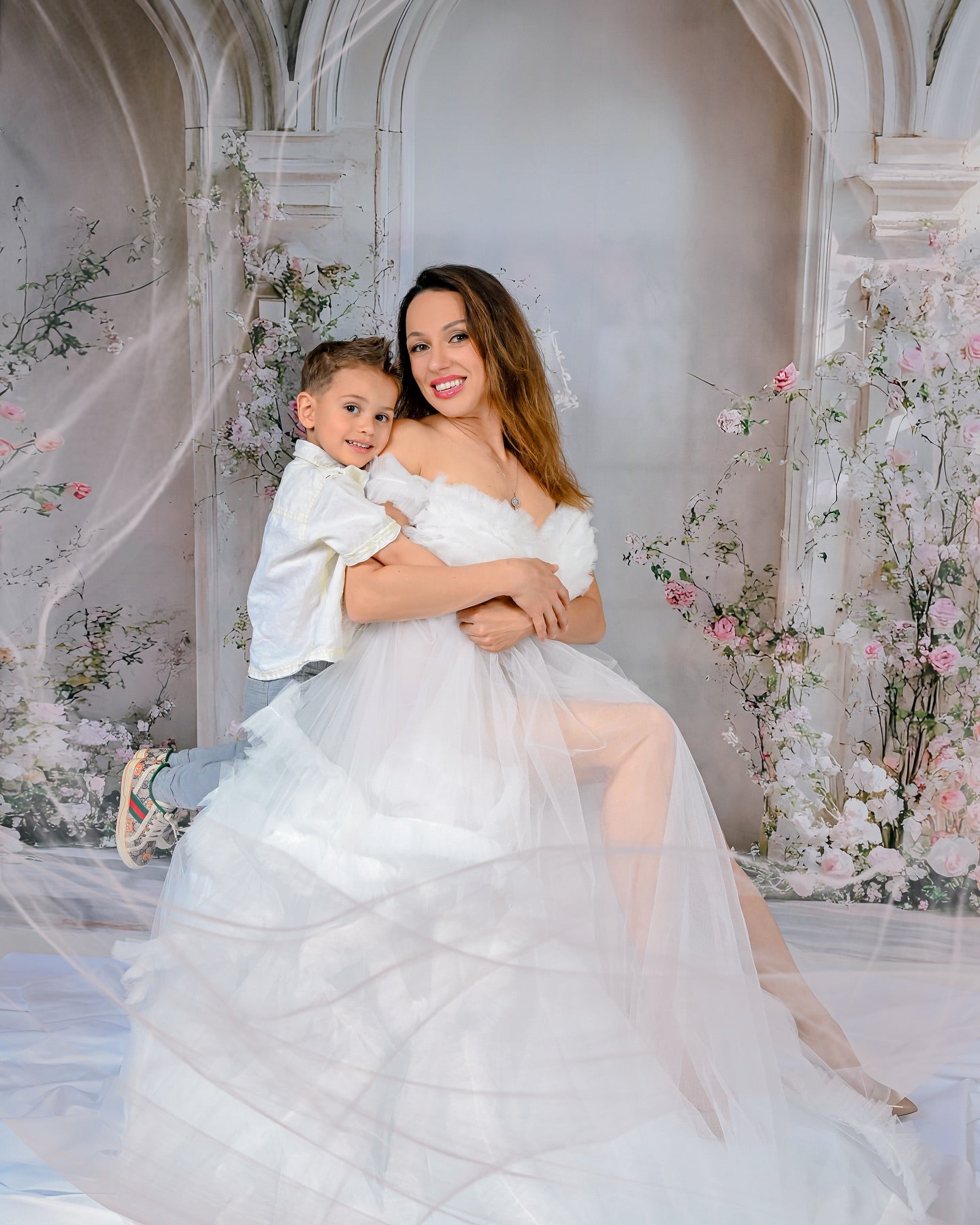 Mothers Day Backdrop Blooming Pink Roses Archway Backdrop UK GQ2-183