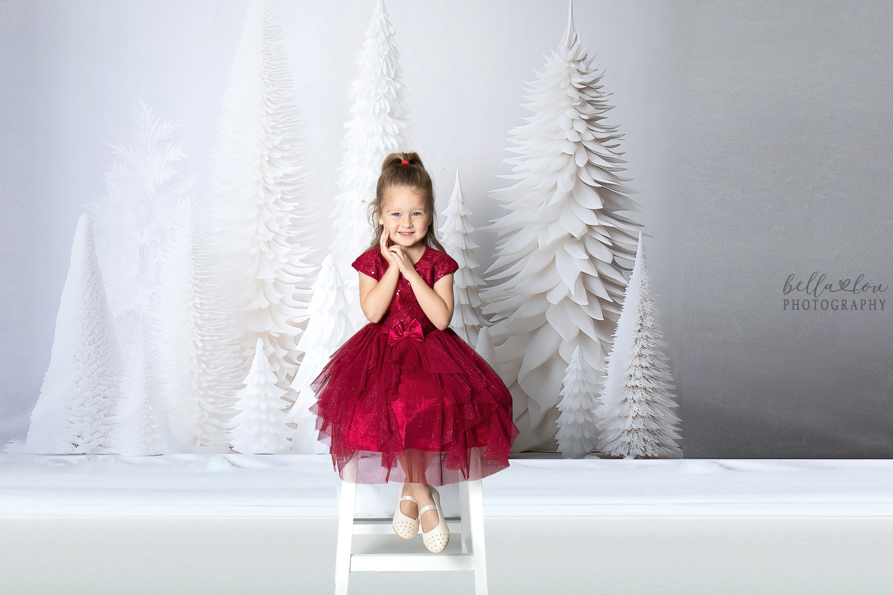 White Christmas Tree Photography Backdrop UK RR7-734