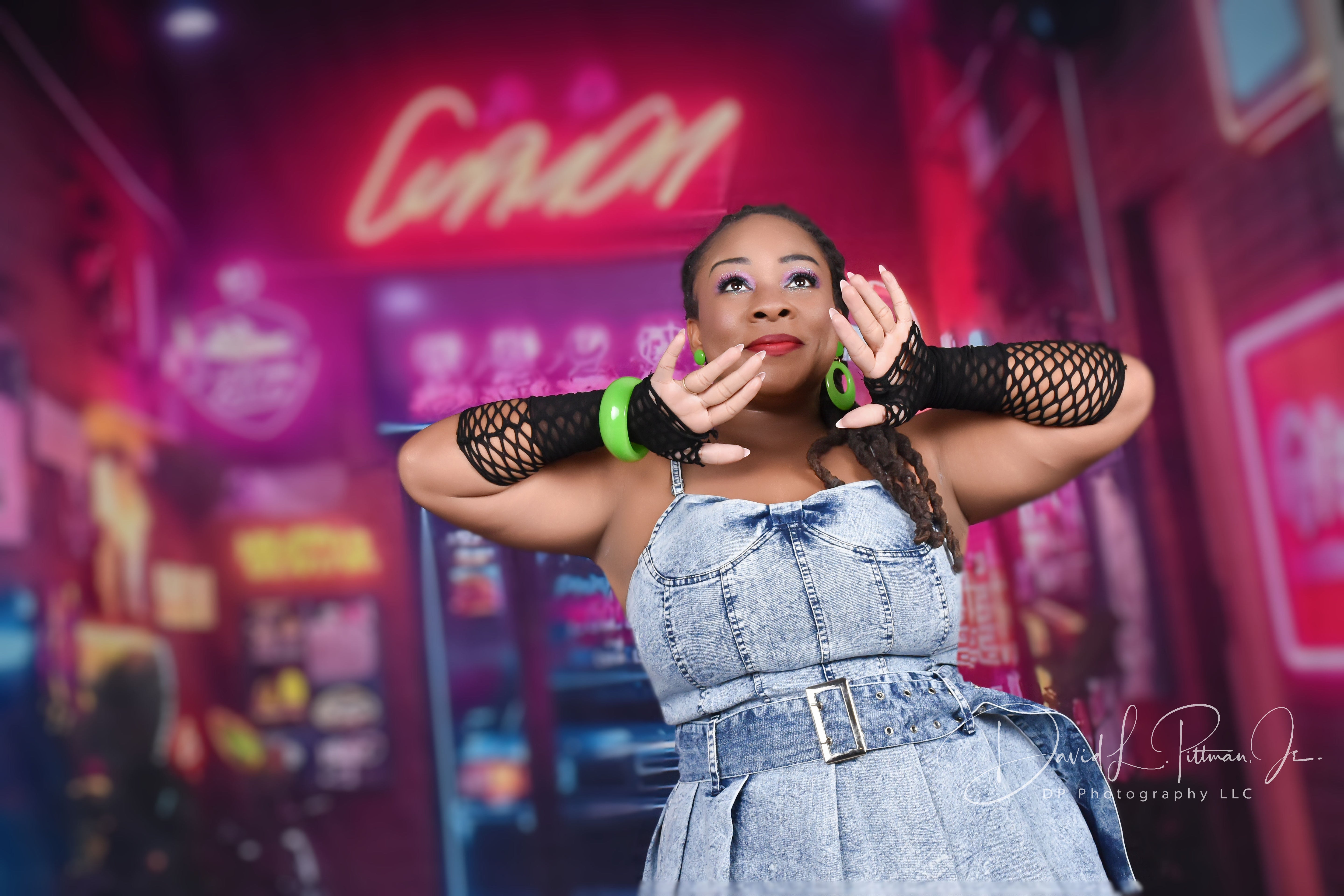 Vintage Backdrop For Photoshoot Urban Neon Dream Street Backdrop UK GQ4-311