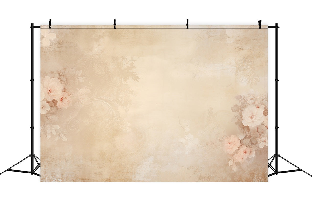 Portrait Backdrop Floral Decor Beige Wall Backdrop UK BRP-11-635