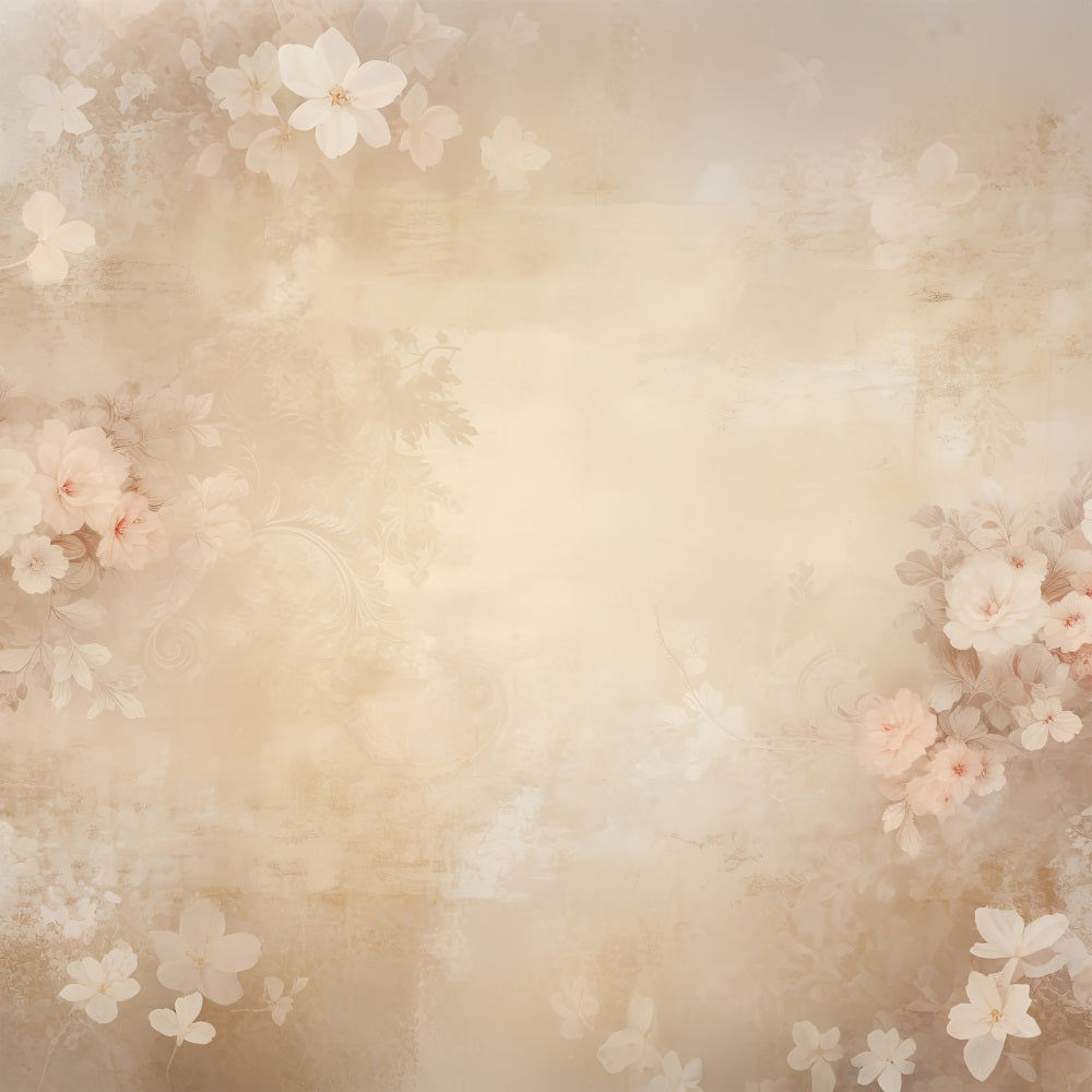 Portrait Backdrop Floral Decor Beige Wall Backdrop UK BRP-11-635