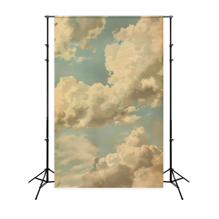 Portrait Backdrop Sky Blue Decor Cloudy Wall Backdrop UK BRP-11-639