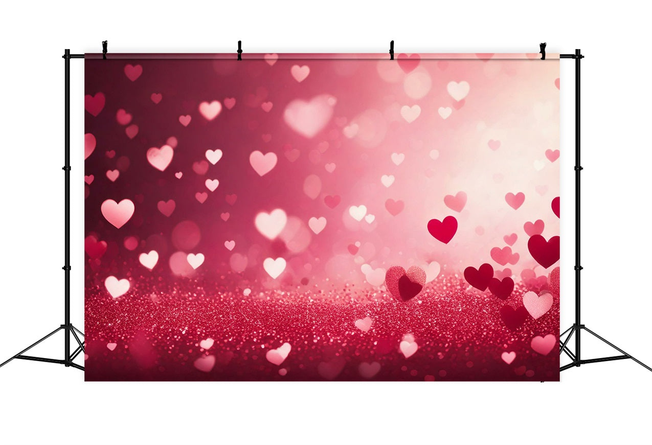 Valentine's Photo Backdrop Romantic Pink Heart Sparkle Backdrop UK BRP1-100