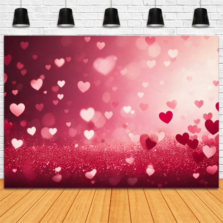 Valentine's Photo Backdrop Romantic Pink Heart Sparkle Backdrop UK BRP1-100