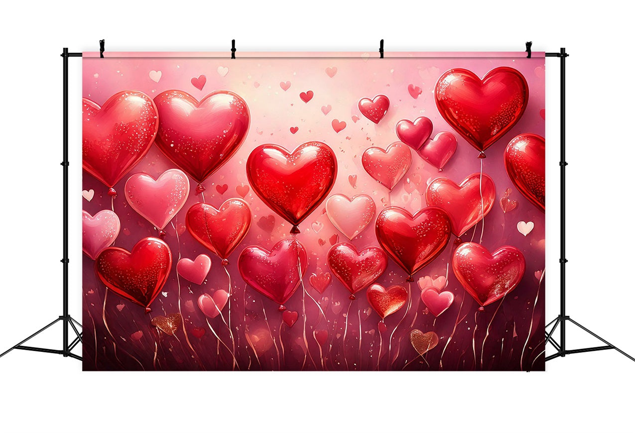 Valentine Backdrops Glittering Red Heart Balloon Backdrop UK BRP1-101