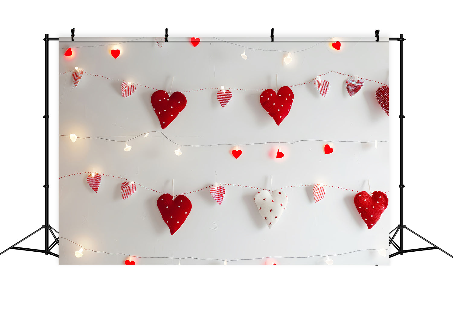 Valentine's Photo Backdrop Cozy Handmade Hearts Lights Backdrop UK BRP1-102