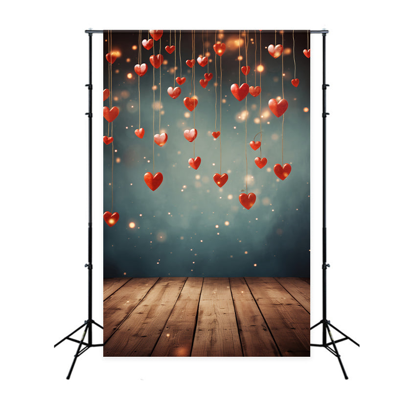 Valentine's Day Backdrop Glowing Heart String Festive Backdrop UK BRP1-107