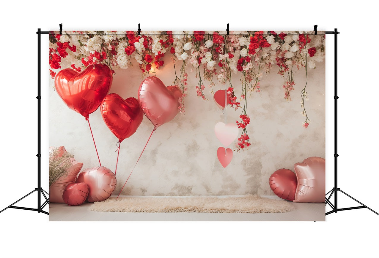 Valentine Photography Backdrop Heart Balloon Floral Backdrop UK BRP1-109