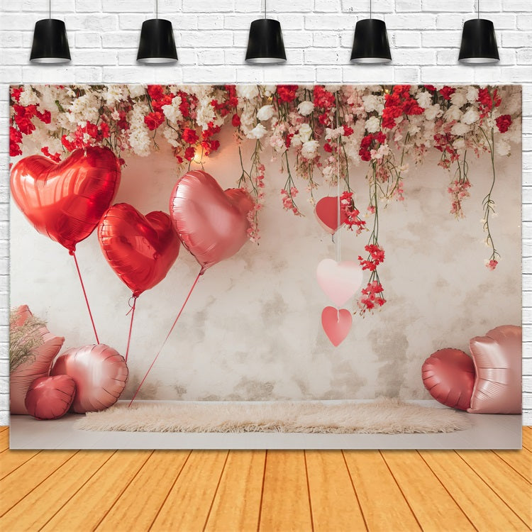 Valentine Photography Backdrop Heart Balloon Floral Backdrop UK BRP1-109