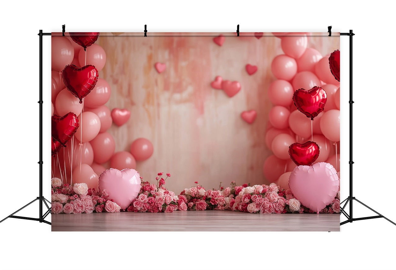 Valentine Backdrop Photography Blush Pink Balloons Rose Backdrop UK BRP1-116