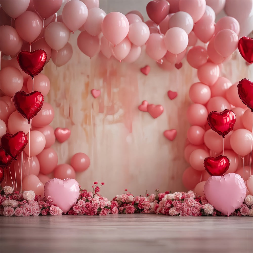 Valentine Backdrop Photography Blush Pink Balloons Rose Backdrop UK BRP1-116