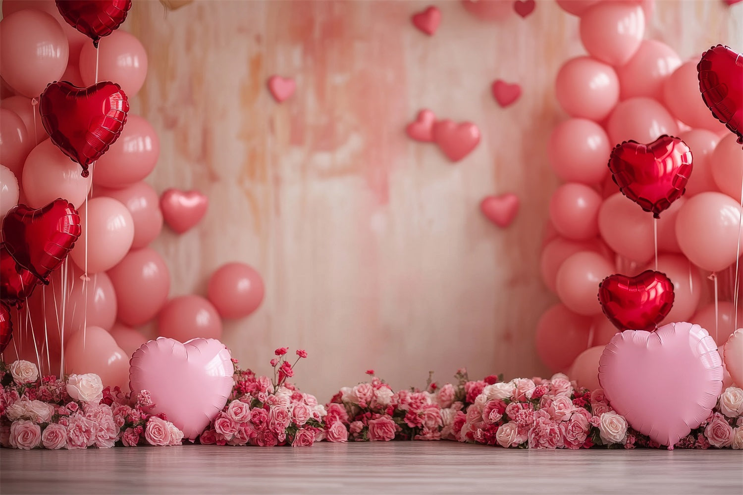 Valentine Backdrop Photography Blush Pink Balloons Rose Backdrop UK BRP1-116