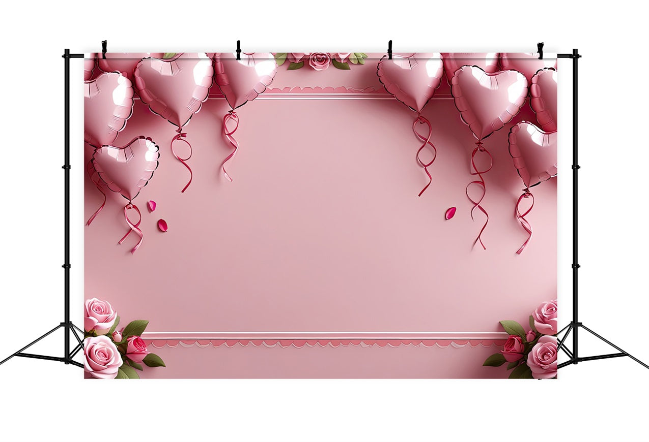 Valentine's Day Backdrop Graceful Pink Balloons Rose Backdrop UK BRP1-121