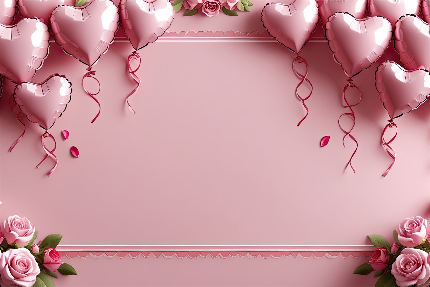 Valentine's Day Backdrop Graceful Pink Balloons Rose Backdrop UK BRP1-121