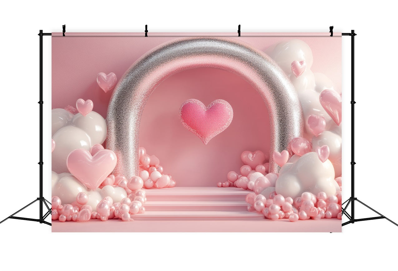 Valentine Backdrop Ideas Romantic Glitter Arch Heart Backdrop UK BRP1-122