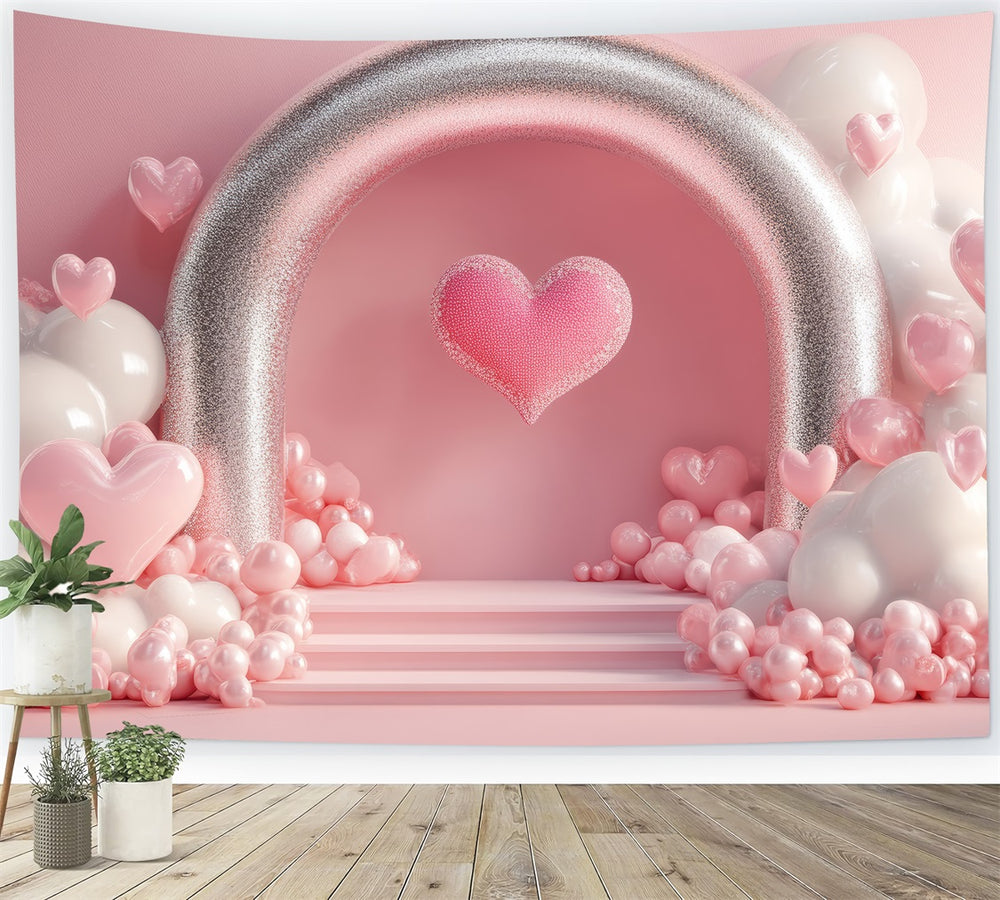 Valentine Backdrop Ideas Romantic Glitter Arch Heart Backdrop UK BRP1-