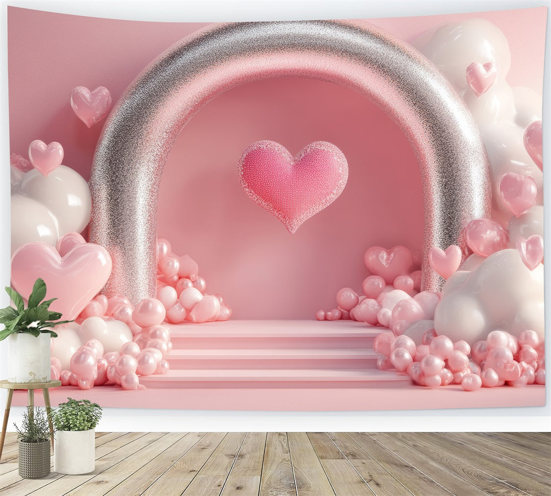 Valentine Backdrop Ideas Romantic Glitter Arch Heart Backdrop UK BRP1-122