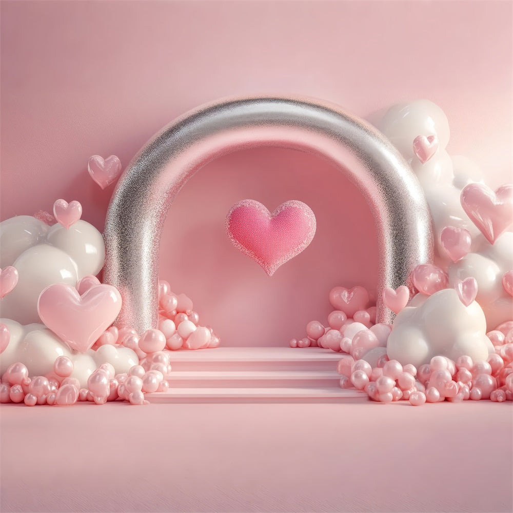 Valentine Backdrop Ideas Romantic Glitter Arch Heart Backdrop UK BRP1-122