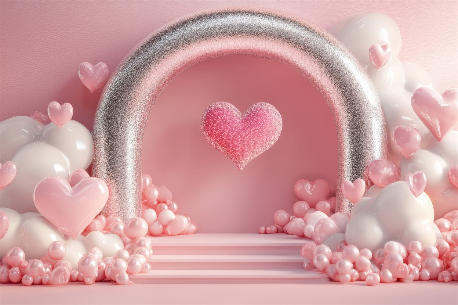 Valentine Backdrop Ideas Romantic Glitter Arch Heart Backdrop UK BRP1-122