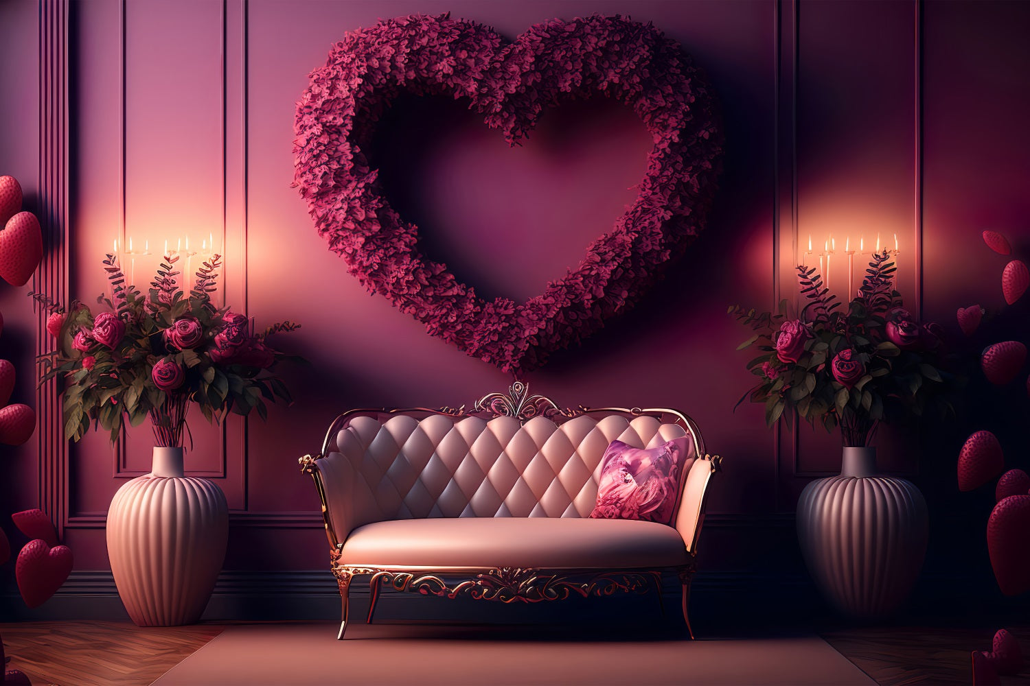 Valentine Backdrop Floral Vase Sofa Setting Backdrop UK BRP1-124