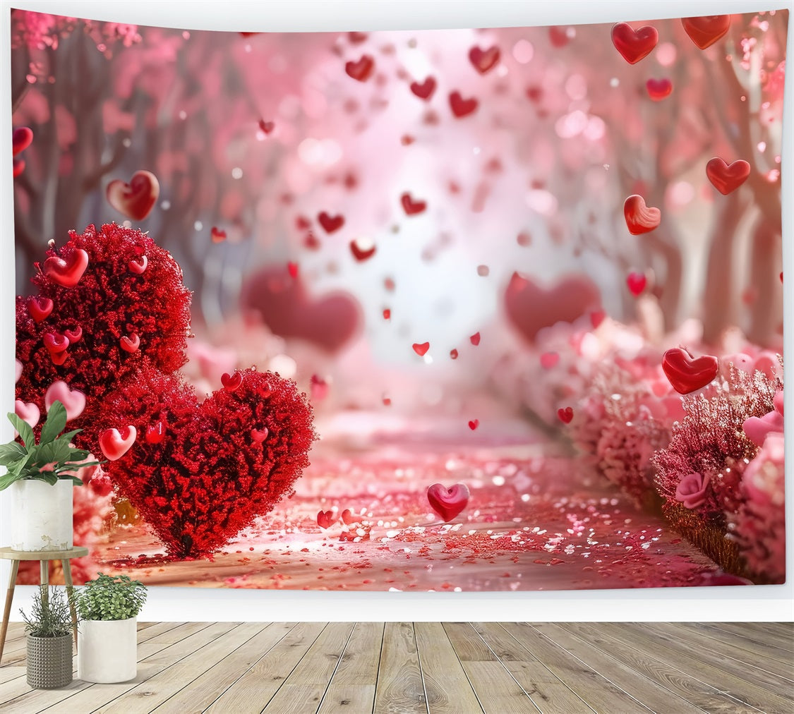 Valentine's Day Backdrop Ideas Hearts Petals Pathway Backdrop UK BRP1-131