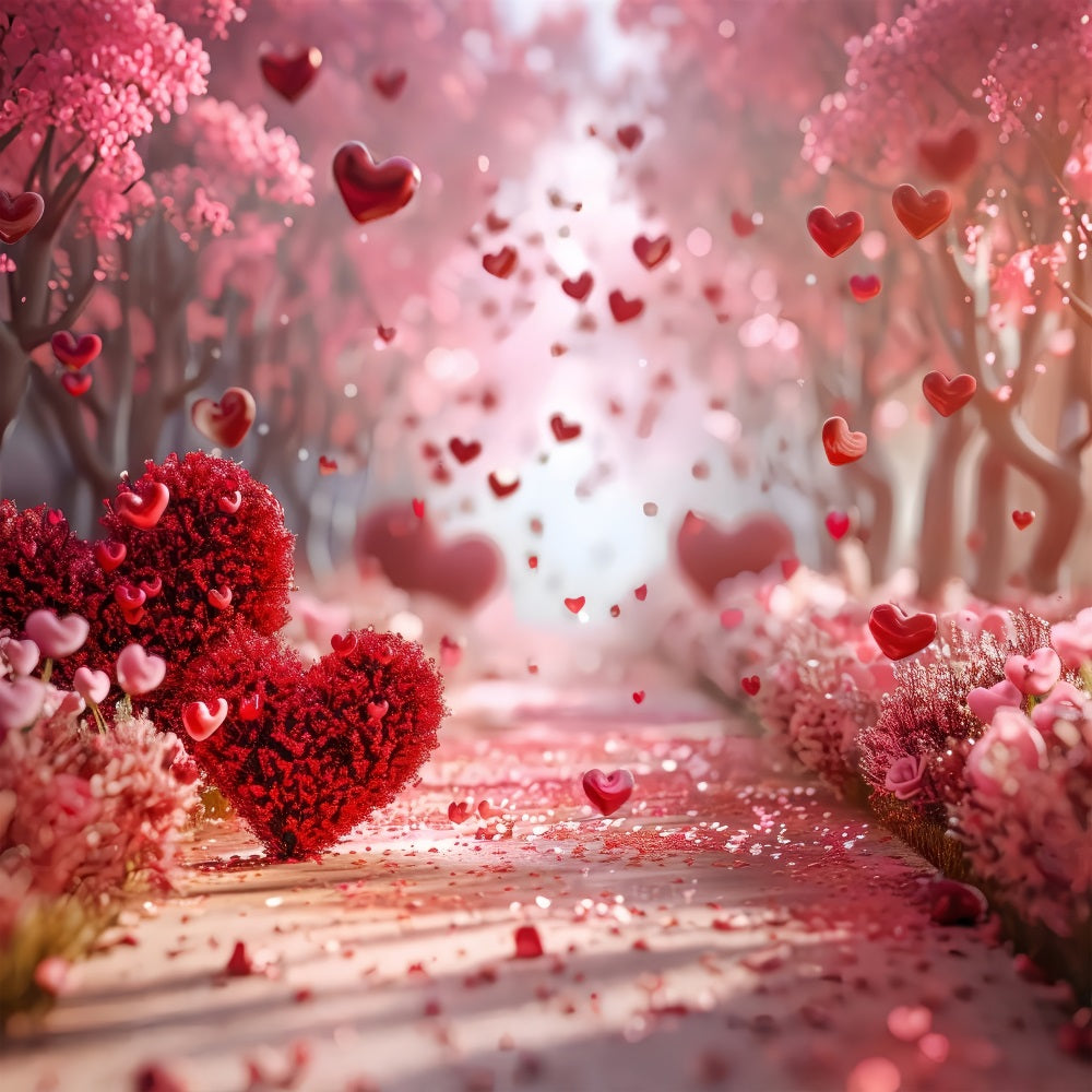 Valentine's Day Backdrop Ideas Hearts Petals Pathway Backdrop UK BRP1-131