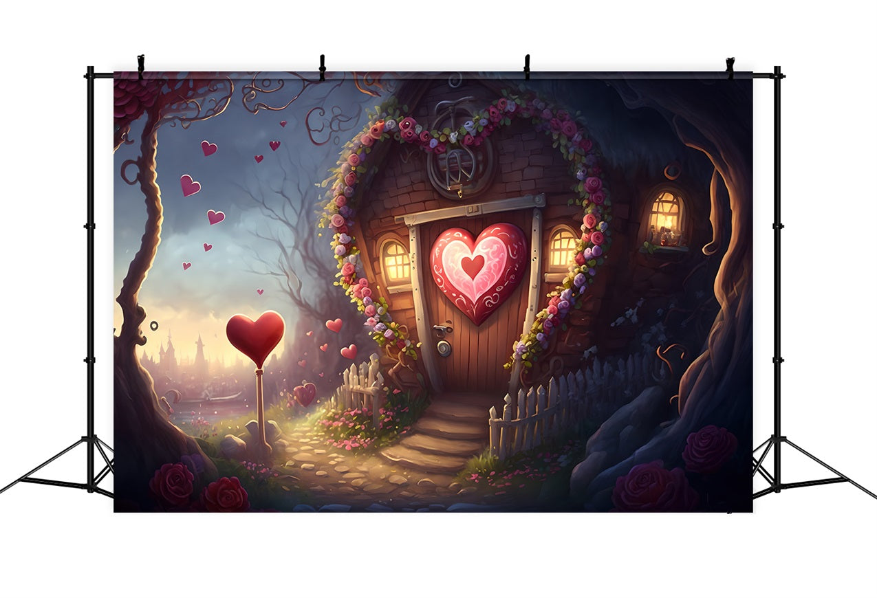 Photo Backdrops Valentine's Day Love Cottage Heart Floral Backdrop UK BRP1-138