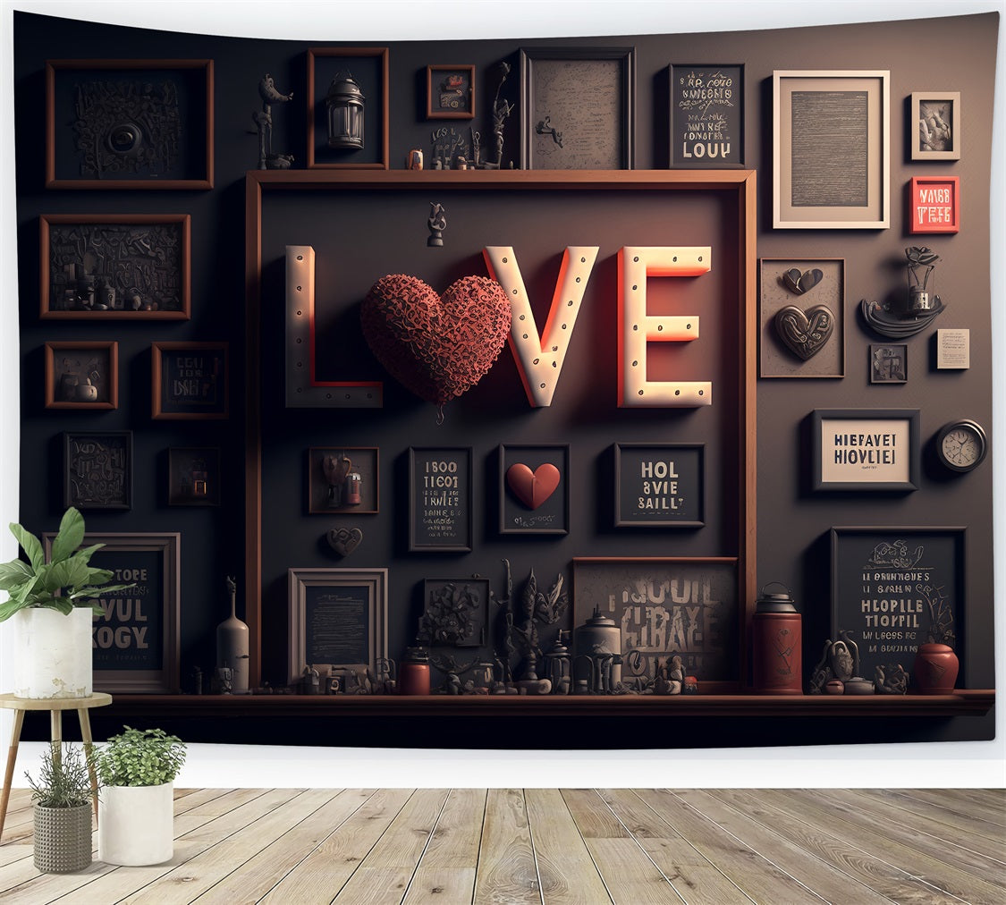 Valentine's Day Photo Backdrop Art Frame Love Backdrop UK BRP1-139