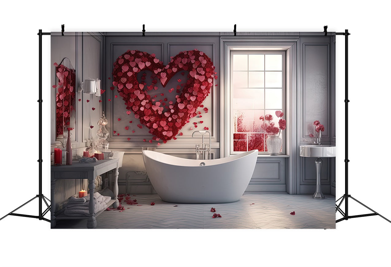 Backdrop For Valentine White Bathroom Love Petal Backdrop UK BRP1-146