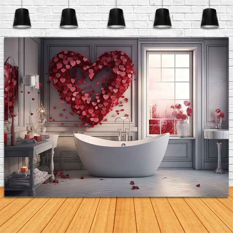 Backdrop For Valentine White Bathroom Love Petal Backdrop UK BRP1-146