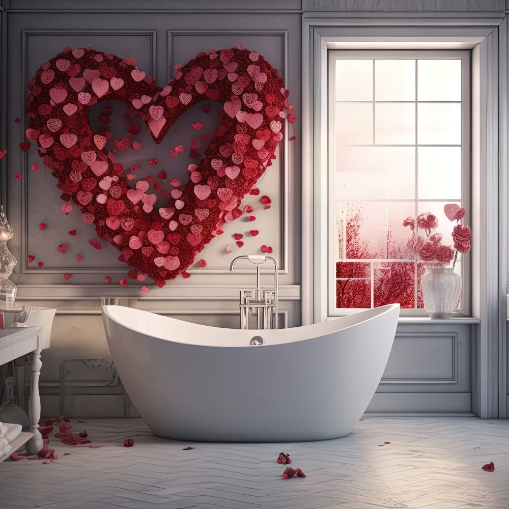 Backdrop For Valentine White Bathroom Love Petal Backdrop UK BRP1-146