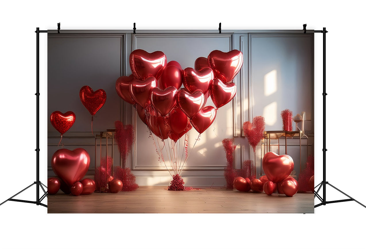 Valentines Photoshoot Backdrop Red Heart Balloons Backdrop UK BRP1-148