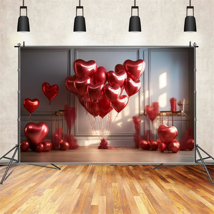 Valentines Photoshoot Backdrop Red Heart Balloons Backdrop UK BRP1-148