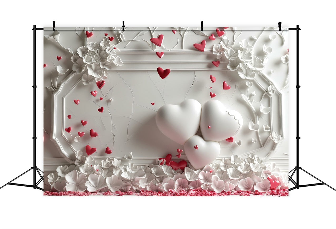 Backdrop Valentine's Day White Wall Heart Decor Backdrop UK BRP1-150