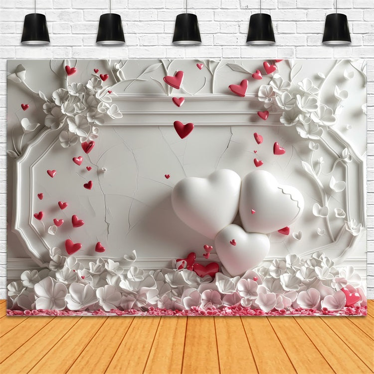 Backdrop Valentine's Day White Wall Heart Decor Backdrop UK BRP1-150