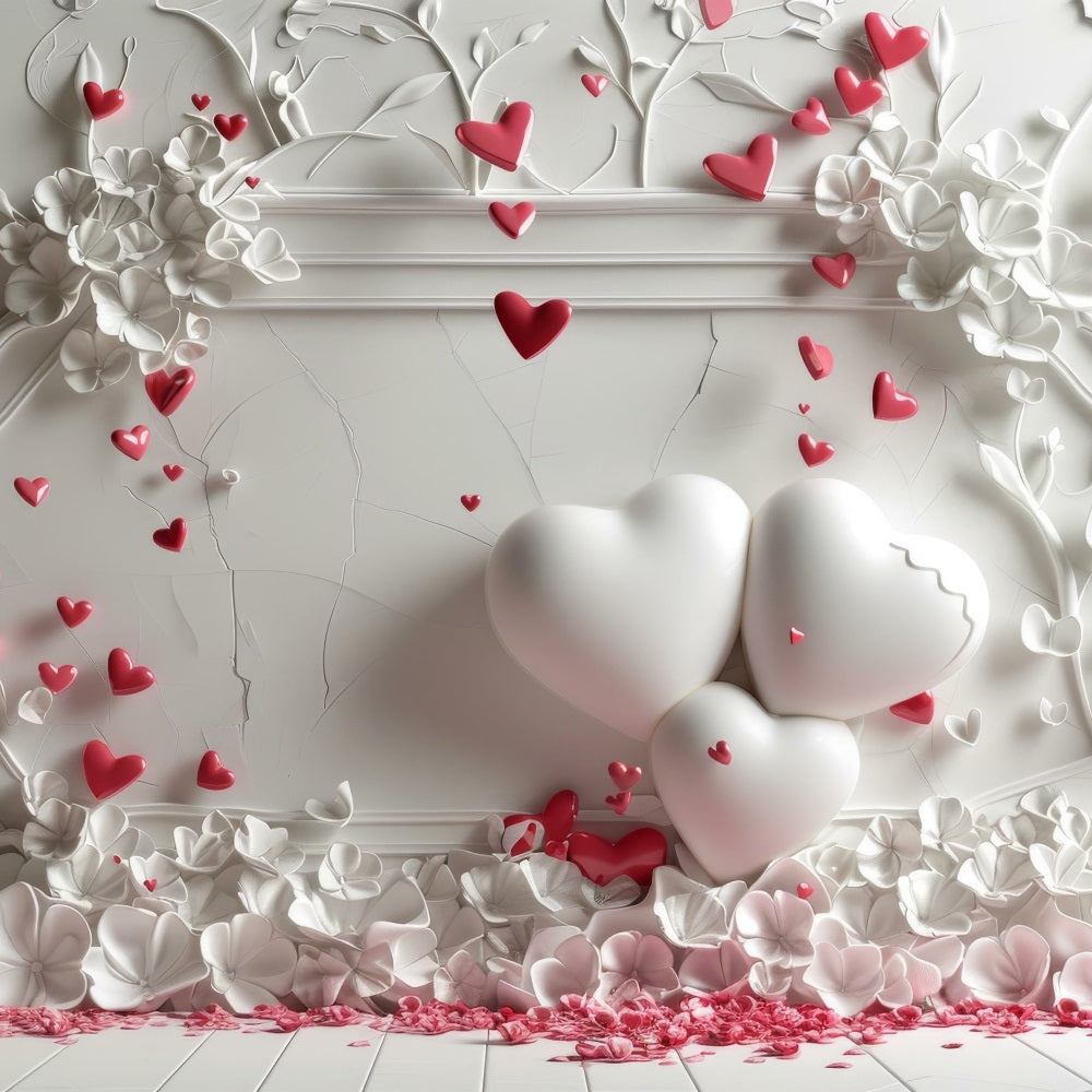 Backdrop Valentine's Day White Wall Heart Decor Backdrop UK BRP1-150