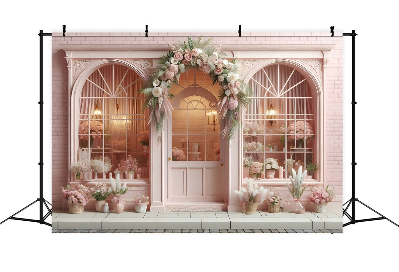 Valentine Photo Shoot Backdrop Flower Shop Window Backdrop UK BRP1-151